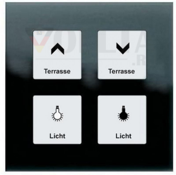 MDT RF-GTA4S.01 KNX RF+ Радио  стеклянная клавиша четверная Plus с приводом цвет: черный