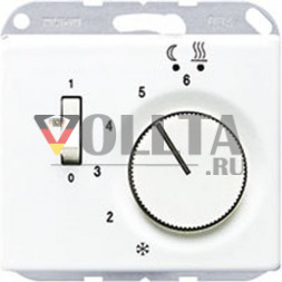 Jung FTRSL231SW SL500 Регулятор температуры помещения, переключатель 10А, цвет алюминевый цвет: черный