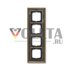 Busch-Jaeger 1724-843 рамка крышки, 4-сторонняя рамка античная латунь декор антрацит