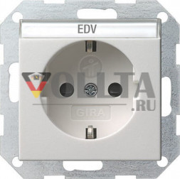 Gira 046203 System55 SCHUKO-розетка 16А, без штампа (надписи) цвет:чисто белый, тон:глянец