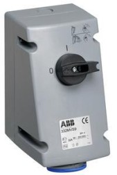 ABB Stotz-Kontakt 332MVS9, Коммутируемая настенная розетка, 32 A 9h, IP44, 3P+E, 2CMA167702R1000