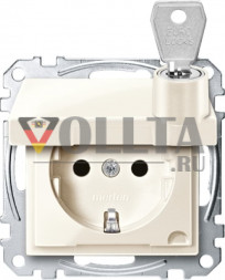 Schneider серия: Merten MEG2315-0344 System M SCHUKO-розетка 16А, цвет: кремово-белый, тон:глянец