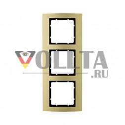 Berker 10133016 B3 рамка,3 группы, цвет:золотой, тон: матовый