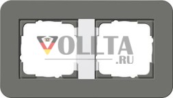 Gira 0212413 рамка 2f Gira E3 темно-серый/чисто-белый