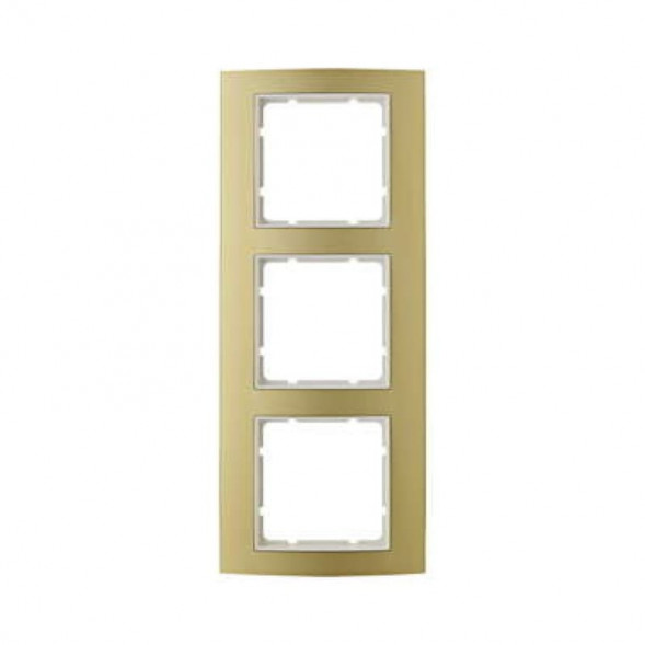 Berker 10133046 B3 рамка,3 группы, цвет:золотой, тон: матовый