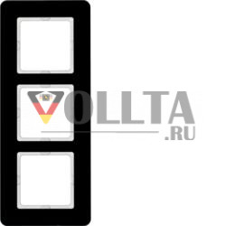 Berker 10136076 рамка 3-сторонняя Q.7 стекло черное