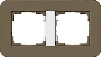 Gira 0212416 рамка 2f Gira E3 Umbra/чистый белый