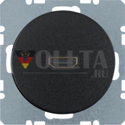 Berker 3315422045 Розетка High Definition черная, глянцевая Berker R.1/R.3