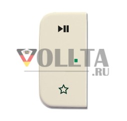 Переключатель клавишный Busch-Jaeger 6237-21-212, 2-позиционный, левый, с символом «Воспроизведение/Пауза», белый