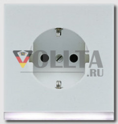 Jung LS520-OLGLEDW LS990 SCHUKO-розетка 16А, c LEDs белый цвет алюминевый цвет: светло серый