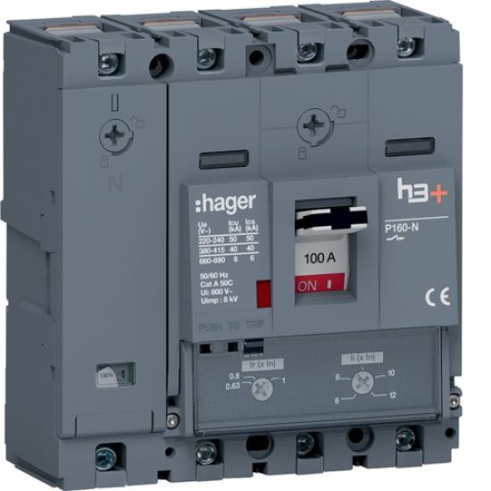 Автоматический выключатель Hager HNS101DC h3+ P160 4P4D 100A 40kA