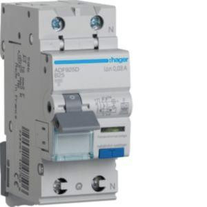 Hager ADF925D 1P+N 6kA B-25A 30mA Тип F дифференциальный автоматический выключатель