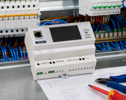 Контроллер DALI DCTRL-L-2D-ETH-LCD-DIN6, 2 линии DALI, Ethernet, LCD-дисплей, DIN-рейка 6 модулей