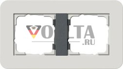 Gira 0212421 рамка 2f Gira E3 светло-серый/антрацит