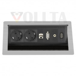 EVOline FlipTop Push M /Netbox /2x питания /1x RJ45 /VGA /Аудио /HDMI