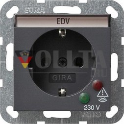 Gira 045128 SCHUKO розетка защита от перенапряжения System 55 антрацит