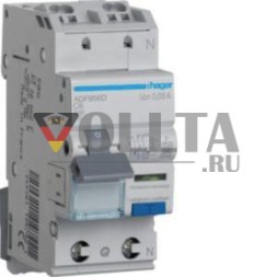 Hager ADF956D 1P+N 6kA C-6A 30mA Тип F дифференциальный автоматический выключатель