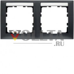Berker 10229969 2-х полосный горизонтальный BF S.1 антрацитовый матовый рамка