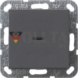 Gira 012228 System55 Контрольный выключатель с  подсветкой, 10А, двухполюсной выключатель цвет:антрацит