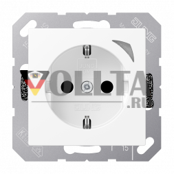 Jung BTA1521SEWWM JUNG HOME розетка SCHUKO®, 16 A 250 V ~, Energy, винтовые клеммы, с индикацией функций, встроенная повышенная защита от прикосновений, SAFETY+, термопластик