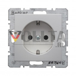 Berker 47438989 S1 SCHUKO-розетка  16А, без защиты от детей цвет:полярная белизна, тон:глянец