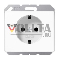 Розетка SCHUKO Jung SL520KIWW, 16 А, 250 В ~, встроенная повышенная защита от прикосновений, SAFETY+, окрашенный алюминий, серия SL, альпийский белый