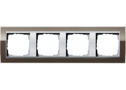 Gira 0214766 4-сторонняя рамка для цветного алюминия Gira Event Clear Brown