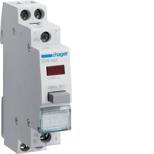 Реле давления Hager SVN464 16A 2S 12VAC LM красный 1PLE