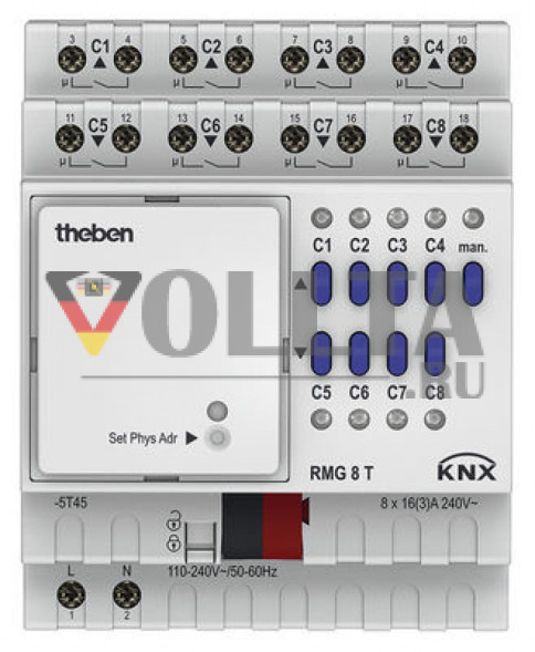 Theben 4930200 RMG8T 8-ой  переключатель четверной активатор жалюзиMIX2