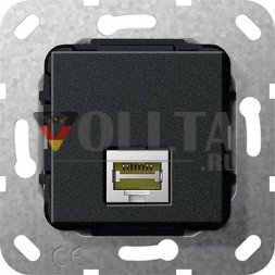Gira 569510 MJ RJ45 Cat 6A 10 GB вставка для смены пола черная матовая