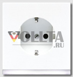 Jung LS520-OWWLEDW LS990 SCHUKO-розетка  16А, c LEDs белый цвет алюминевый цвет: альпийский белый