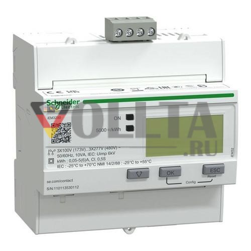 Schneider Electric A9MEM3250 5A 3-полюсный+N MODBUS счетчик электроэнергии