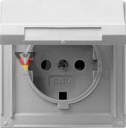 Gira 045465 TX44 SCHUKO-розетка 16А, цвет: алюминевый
