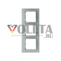 Berker 10136909 B7 рамка,3 группы, стекло, цвет:полярная белизна