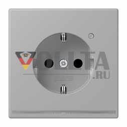 Розетка SCHUKO Jung LC1520-OLNW204, 16 А, 250 В ~, со светодиодной подсветкой, встроенной повышенной защитой от прикосновения, SAFETY+, серия LS, серая середина (LC32012)