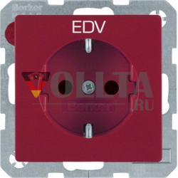 Berker 47236022 розетка SCHUKO с EHBS Qx красный бархат