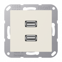 Система мультимедийного подключения Jung MAA1153 2 x USB 2.0, серия AS, белый