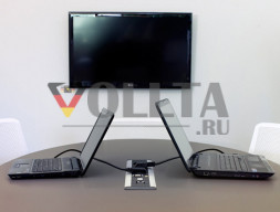 EVOline FrameDock DATA MEDIUM / анодированный серебристый / 4 разъема питания / 2 разъема RJ45