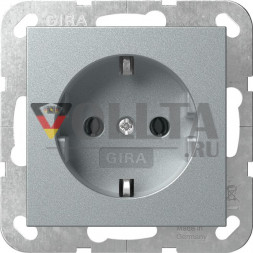 Gira 418826 Розетка System 55 F алюминиевая SCHUKO