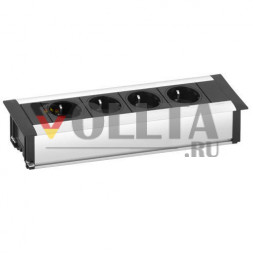 EVOline FrameDock MEDIUM / серебристый / 4 розетки