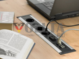 EVOline FrameDock MEDIUM / серебристый / 4 розетки