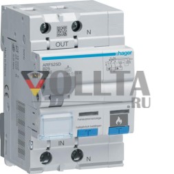 Hager ARF525D AFDD FI-LS 1P+N 10kA B-25A 30mA устройство защиты от дугового замыкания