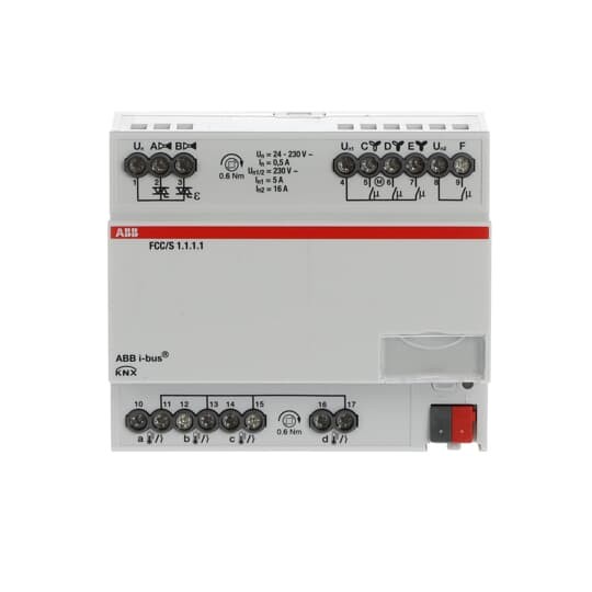 ABB Stotz-Kontakt FCC/S1.1.1.1, контроллер фанкойла, 2 x ШИМ, 3-ступенчатый, REG, 2CDG110210R0011