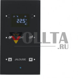Berker 75642135 Стеклянный датчик 2-ходовой с регулятором температуры, стекло, черный Berker TS Sensor