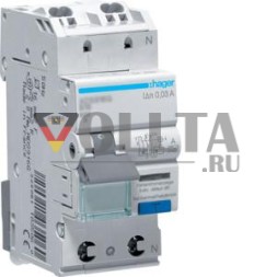 Hager ADS910D УЗО/автоматический выключатель 1P+N 6kA B10A 0.03AA QC&QB