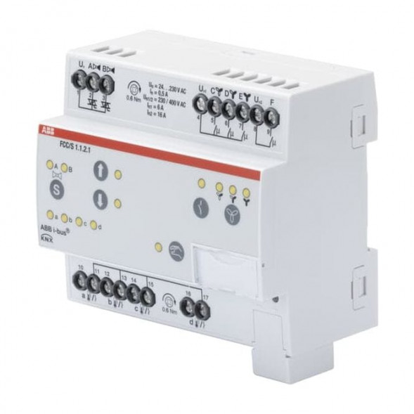 ABB Stotz-Kontakt FCC/S1.1.2.1, контроллер фанкойла, 2xPWM, ручное управление, 3 ступени, REG, 2CDG110211R0011