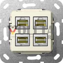 Gira 569901 MJ RJ45 Cat 6A 10 GB 4-канальный LSA Plus вставка кремово-белый