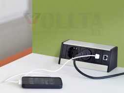 Зарядное устройство EVOline R-Dock / 4 розетки / 2 порта USB / белое