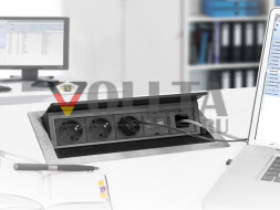 EVOline Fliptop Push S / 2 порта питания / 1 двойной USB-порт (британский стандарт)