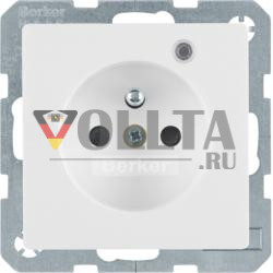 Berker 6765096089 розетка с защитным контактным штифтом и контрольным светодиодом полярно-белого цвета, включая Berker Q.1/Q.3